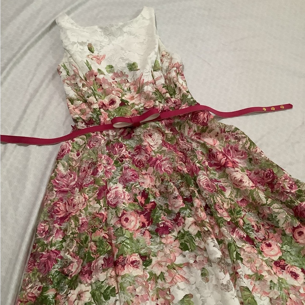 Colorful Floral Lace Danny & Nicole dress size 4.